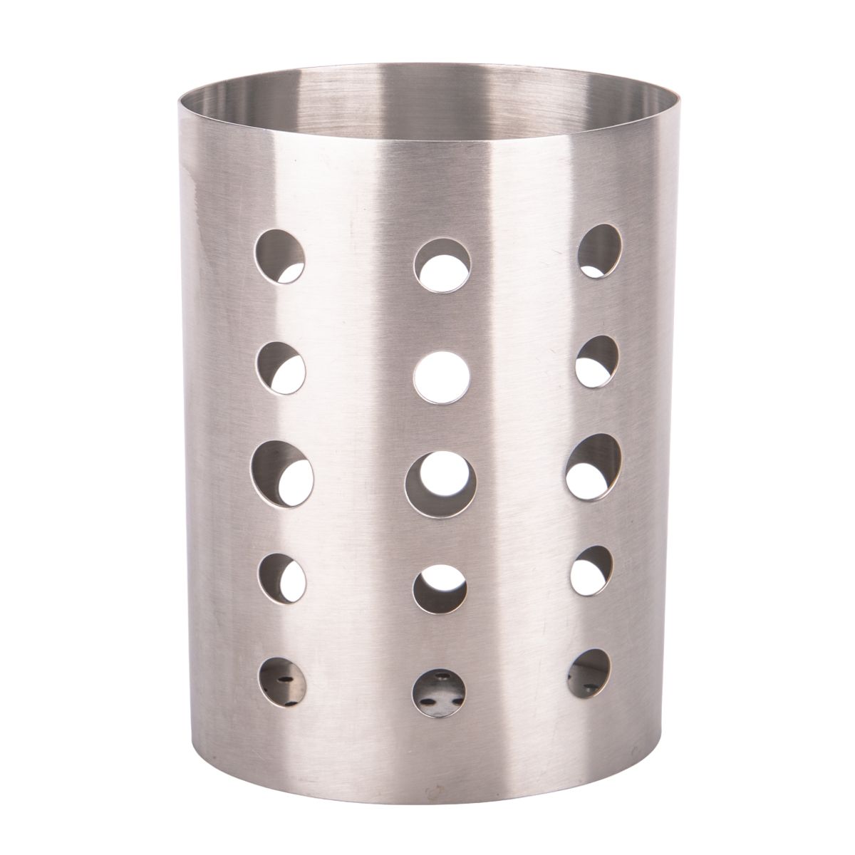 PORTA CUBIERTOS COLADOR OVAL DE ACERO INOX 13X8CM X17CM
