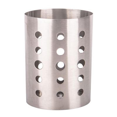 PORTA CUBIERTOS COLADOR OVAL DE ACERO INOX 13X8CM X17CM