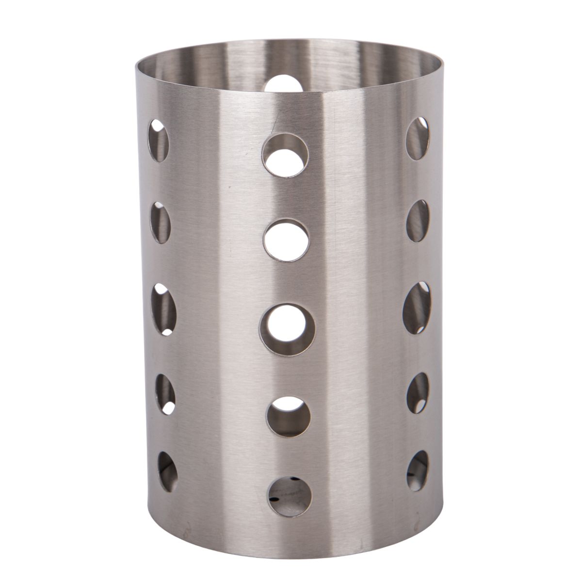PORTA CUBIERTOS COLADOR REDONDO DE ACERO INOX 10X15CM