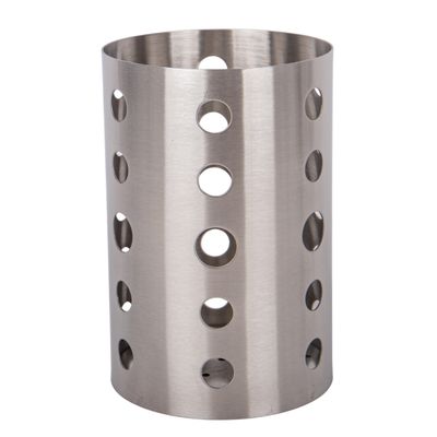 PORTA CUBIERTOS COLADOR REDONDO DE ACERO INOX 10X15CM