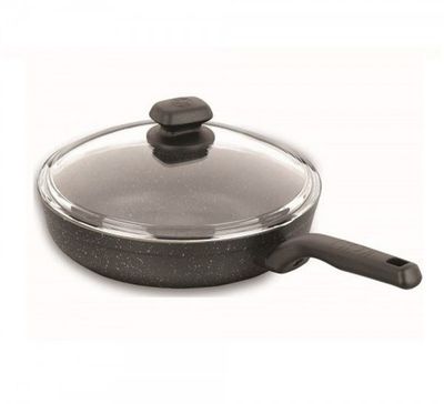 KORKMAZ SARTEN C/TAPA NEGRO ORNELLA ALU. 28X5.5 CM / 3.0L
