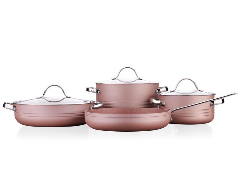 KORKMAZ JUEGO DE OLLA ROSAGOLD LINEA 7 PCS