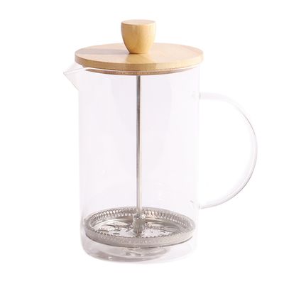 CAFETERA PRENSA FRANCESA VIDRO 800ML TAPA BAMBU.