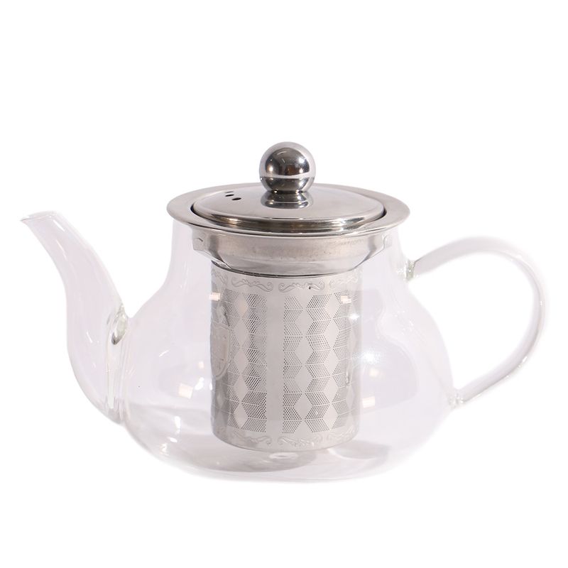 TETERA DE VIDRIO CON INFUSOR DE ACERO INOXIDABLE 400ML.