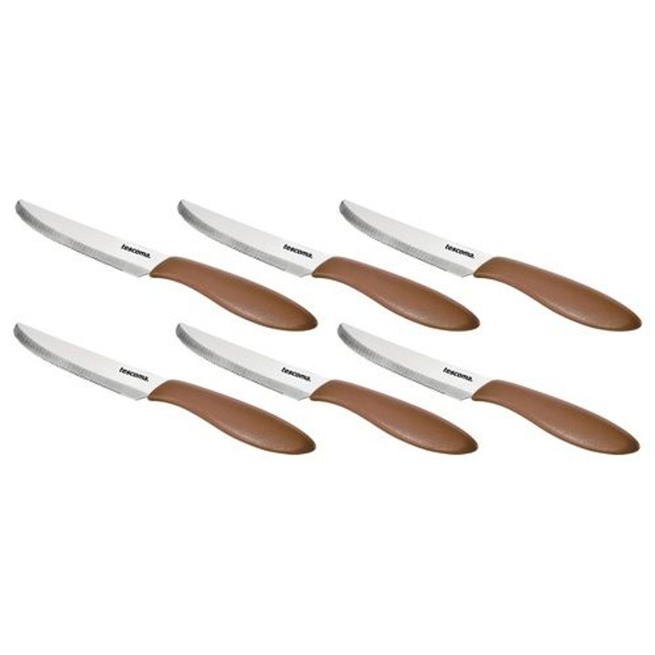 TESCOMA CUCHILLO DE MESA 12CM 6PZS MARRON &quot;PRESTO&quot;