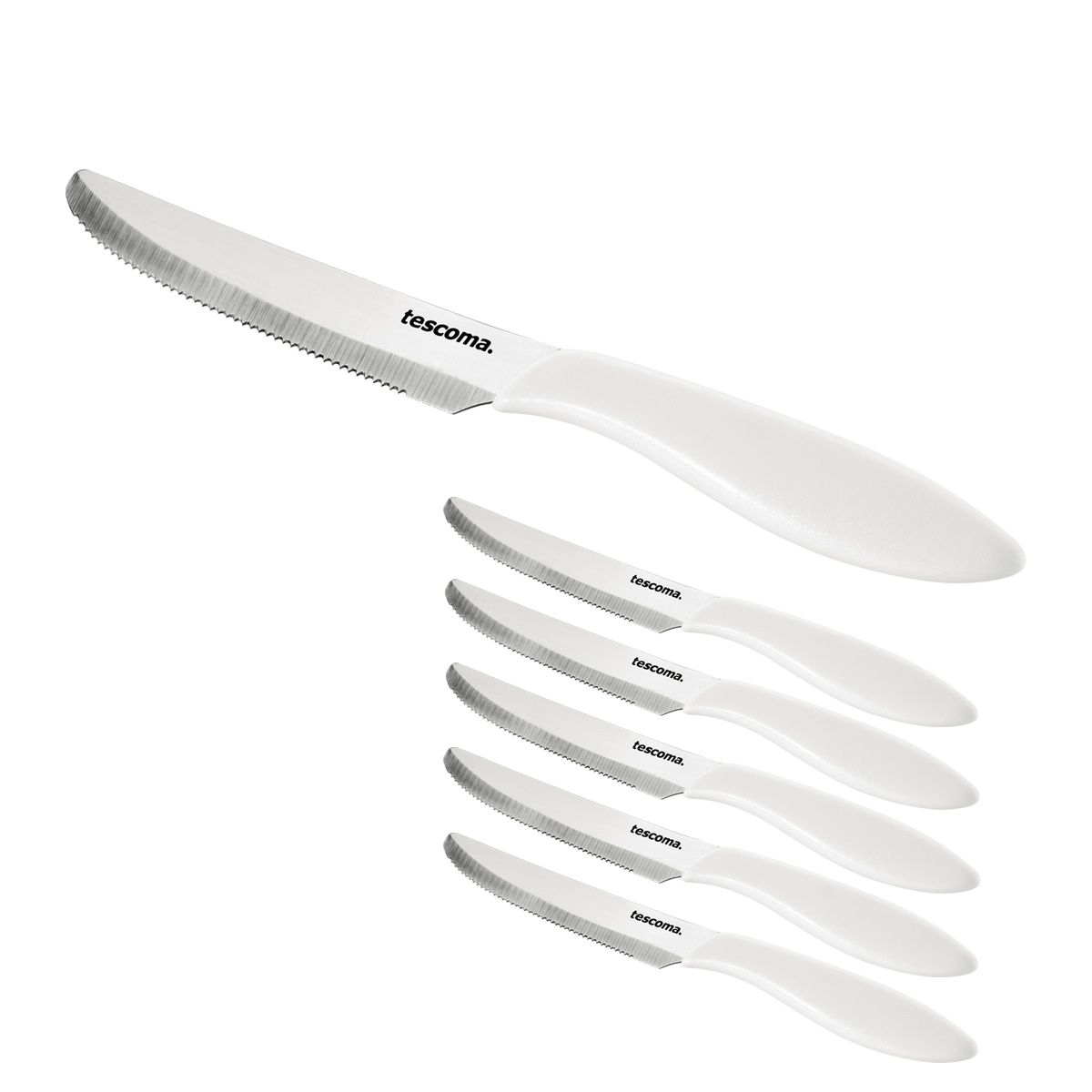 TESCOMA CUCHILLO DE MESA 12CM 6PZS BLANCO &quot;PRESTO&quot;