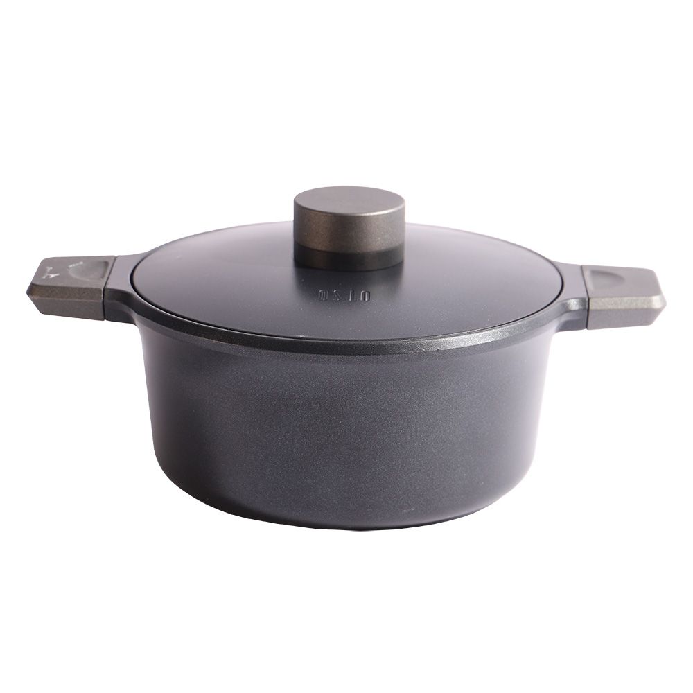 DREAMCHEF OSLO CAZUELA C/TAPA NEGRO 22CM
