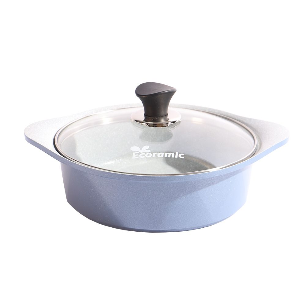 ECORAMIC CACEROLA CERAMICA C/TAPA 22CM AZUL