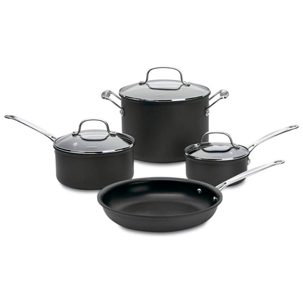 CUISINART JUEGO DE OLLA ANTIADHERENTE 7PZS NEGRO