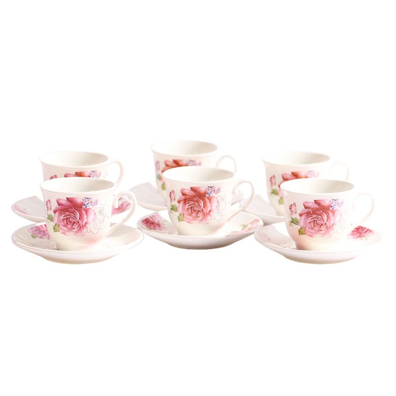 JUEGO DE TAZAS CON PLATITOS 90ML 6PZS