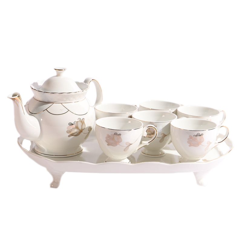 JUEGO DE TAZAS CON TETERA Y BANDEJA  8PZS