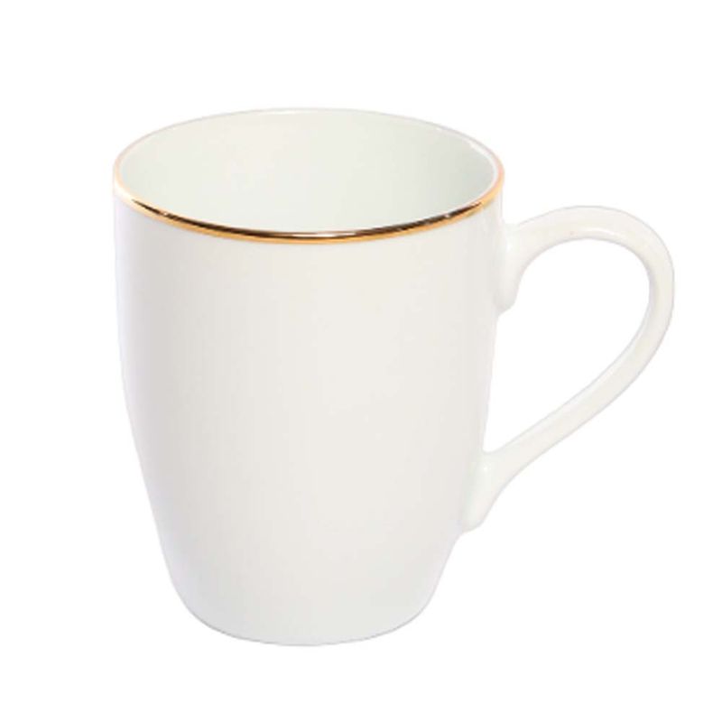 TAZA DE PORCELANA LINEA DORADA