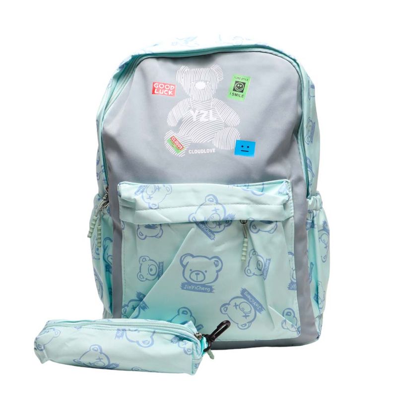 MOCHILA INFANTIL SET 2 PIEZAS VERDE
