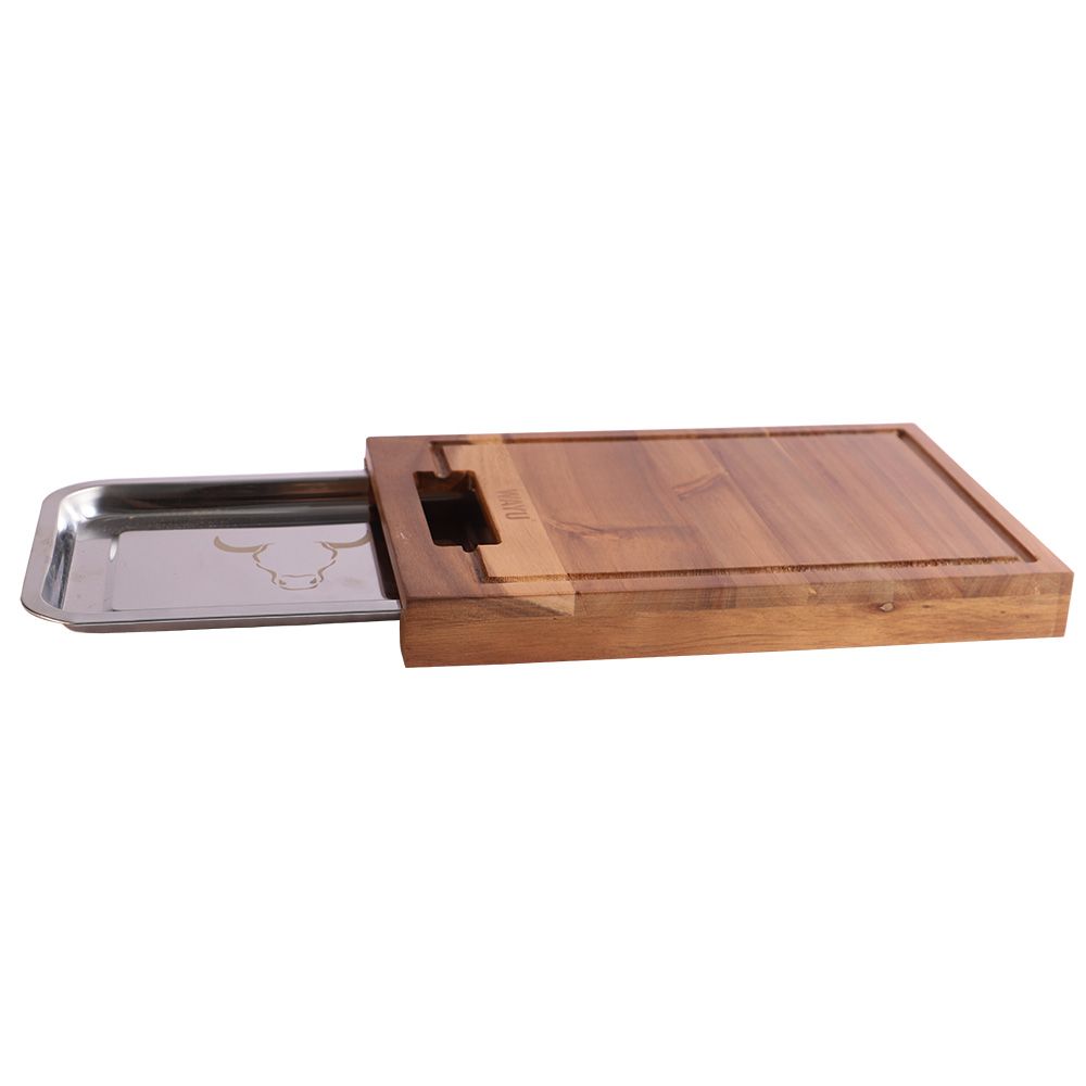TABLA MADERA C/BANDEJA DE INOX WAYU