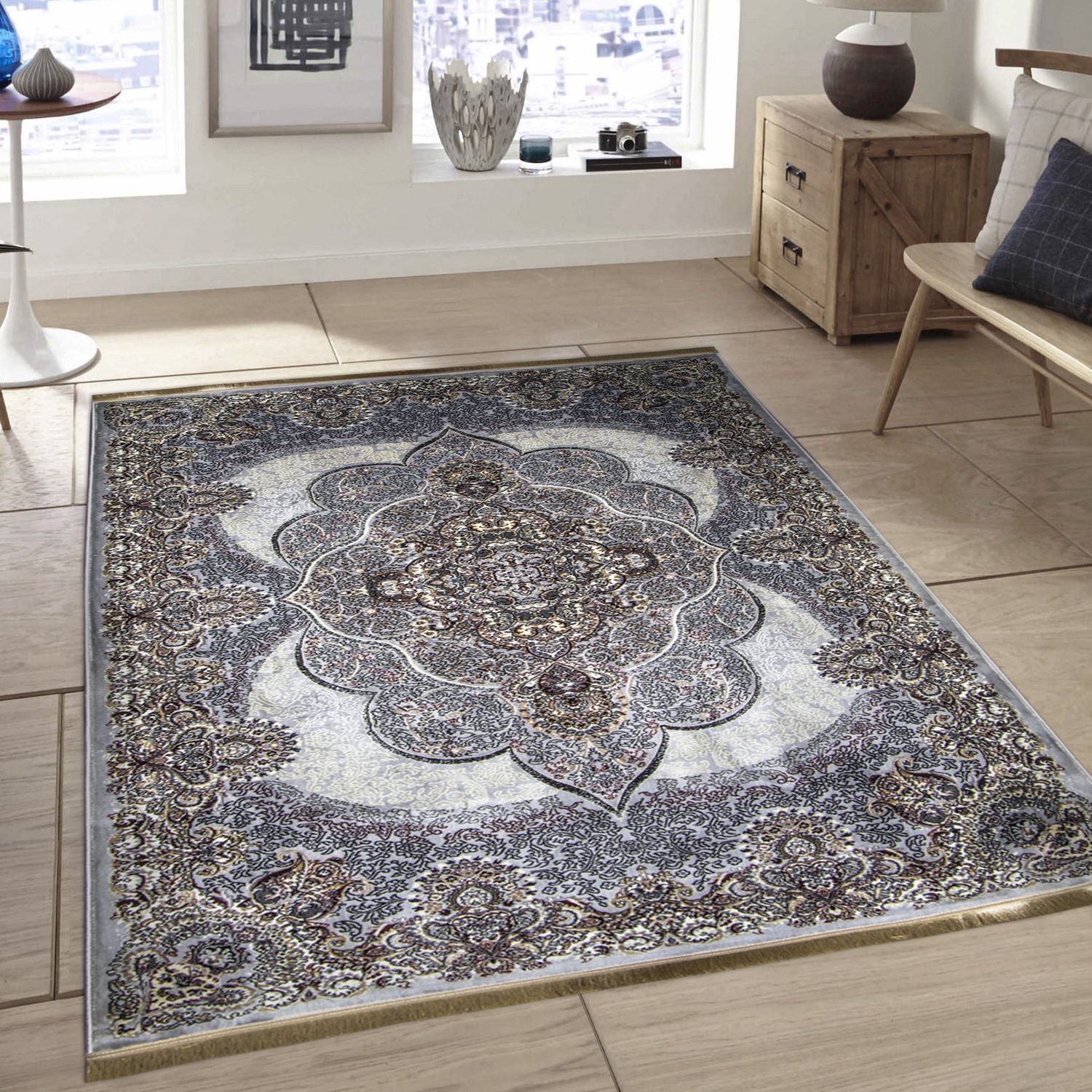 ALFOMBRA TURQUOISE 720PES LGREY 150X230