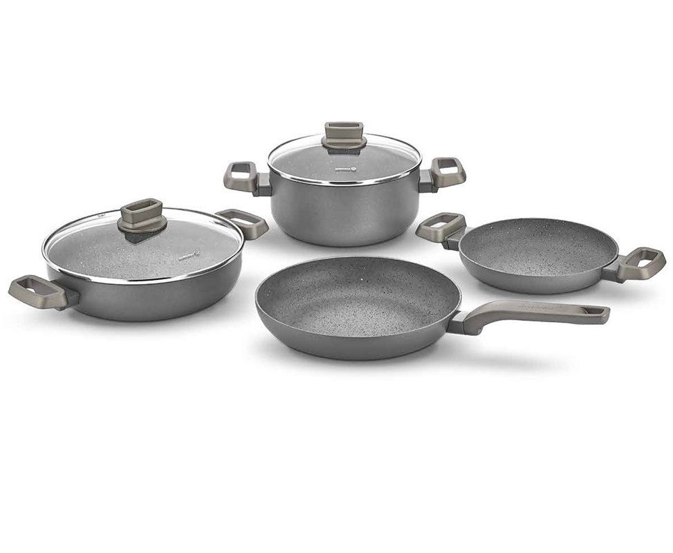 JUEGO DE OLLA KORKMAZ GRIS 4 PZS
