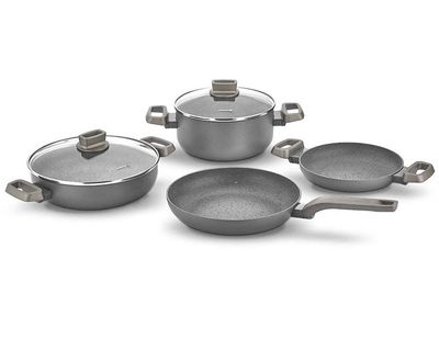 JUEGO DE OLLA KORKMAZ GRIS 4 PZS