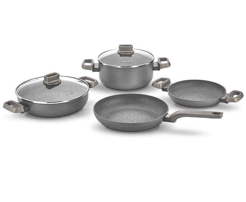 JUEGO DE OLLA KORKMAZ GRIS 4 PZS