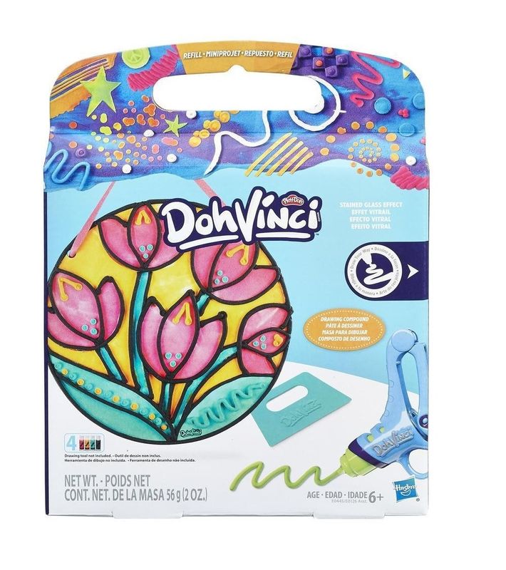 PASTA PARA DIBUJAR HASBRO PLAY DOH STAINED GLASS EFFECT FLOWER
