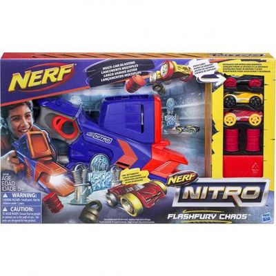 PISTOLA DE AUTITOS HASBRO NERF NITRO FLASHFURY CHAOS