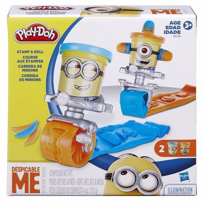 MASA PARA MOLDEAR HASBRO PLAY-DOH MINIONS STAM &amp; ROLL CORRIDA