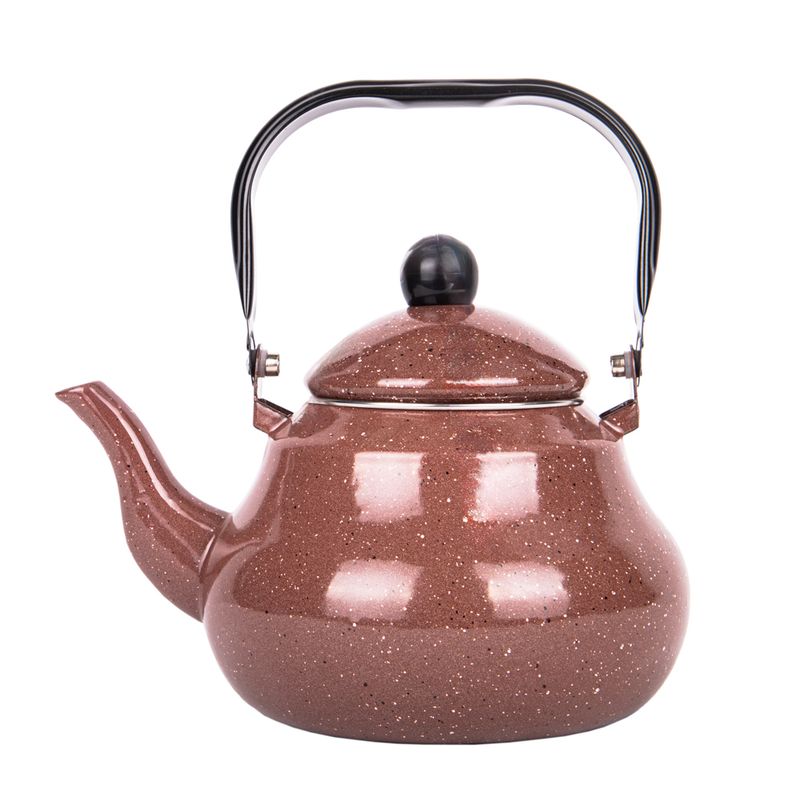 PAVA ESMALTAD VINTAGE ELEGANTE DE 2,0 LITROS COLOR MARRON.