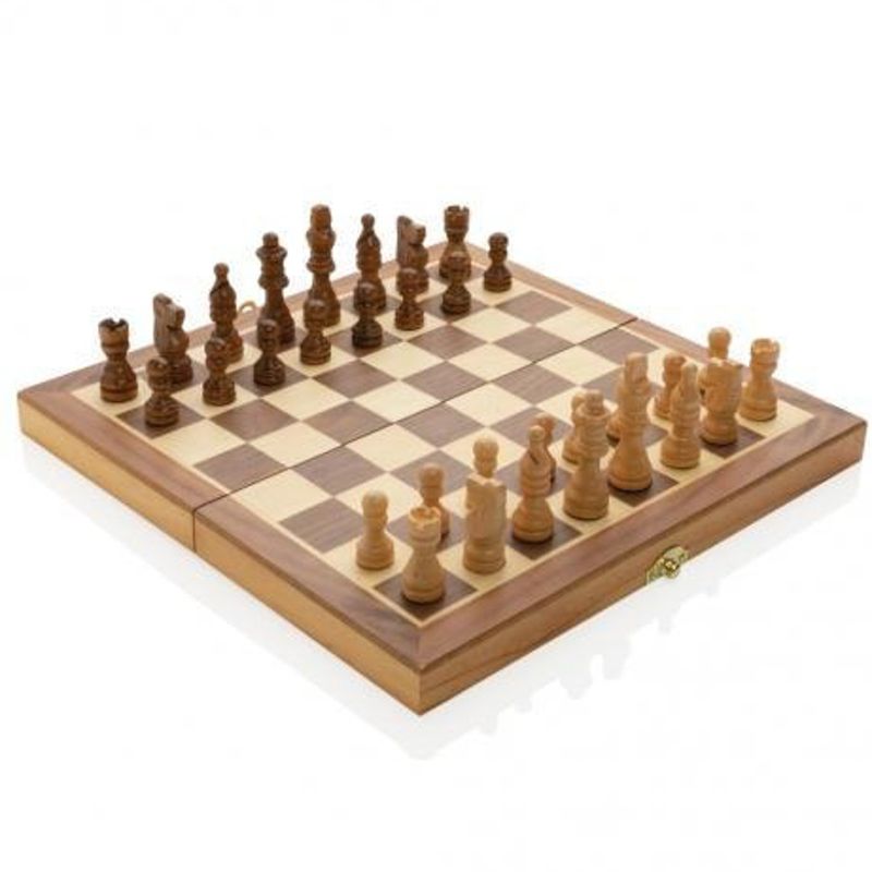 JUEGO DE AJEDREZ  DE MADERA PLEGABLE MAGNETICO 30CM