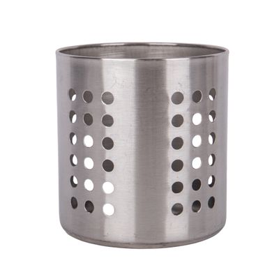PORTA CUBIERTOS COLADOR REDONDO DE ACERO INOX 12X13CM 