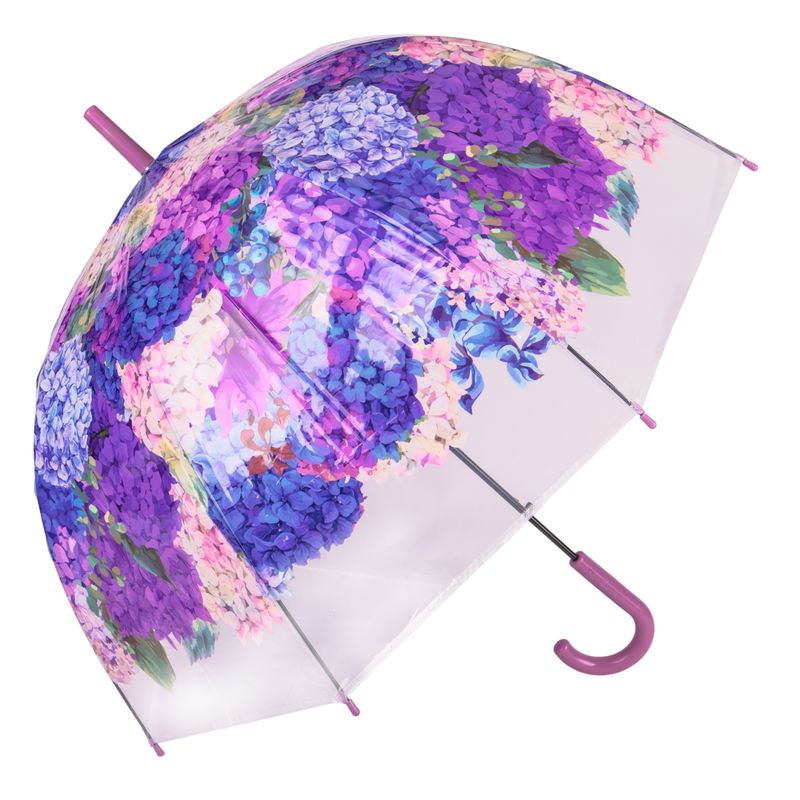 PARAGUAS AUTOMÁTICO REFORZADO EN COLOR  HORTENCIAS LILAS.
