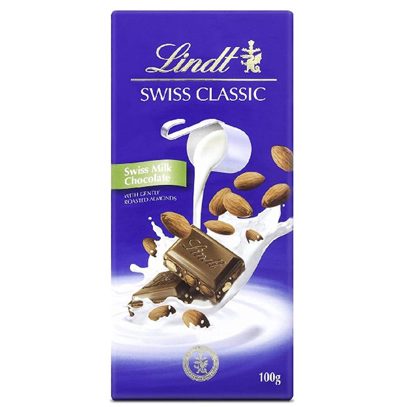 LINDT SWISS TABLA LECHE CON ALMENDRAS 100 G