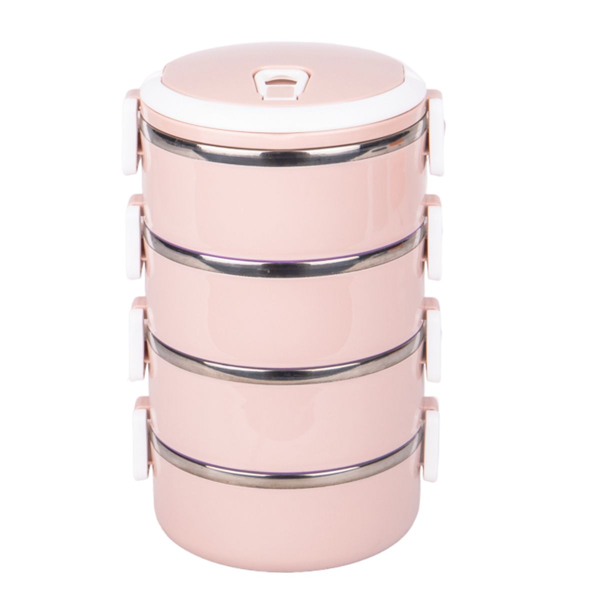 VIANDA TERMICA DE 4 PIEZAS COLOR ROSADO