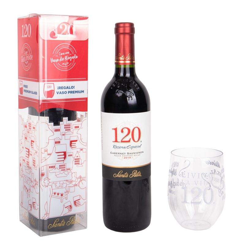 SANTA RITA 120 RES ESP CAB SAUV PACK X2 C/ VASO