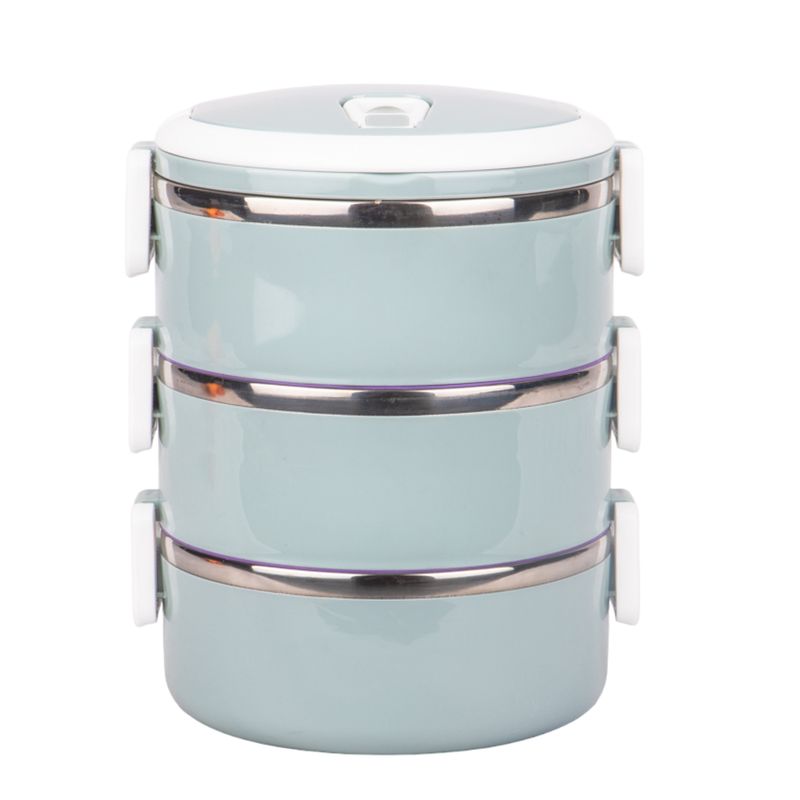 VIANDA TERMICA DE 3 PIEZAS COLOR GRIS AZULADO