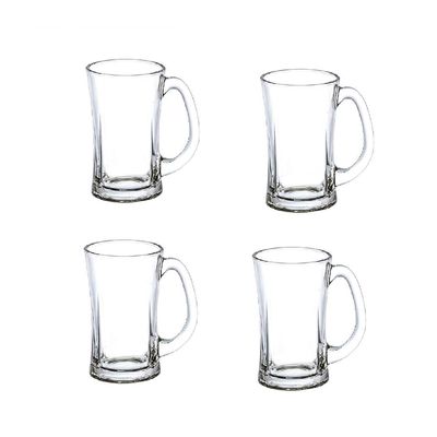 SET DE TAZAS DE VIDRIO LINCOLN CHOPP/CAFE HELADO 4 PCS 350ML