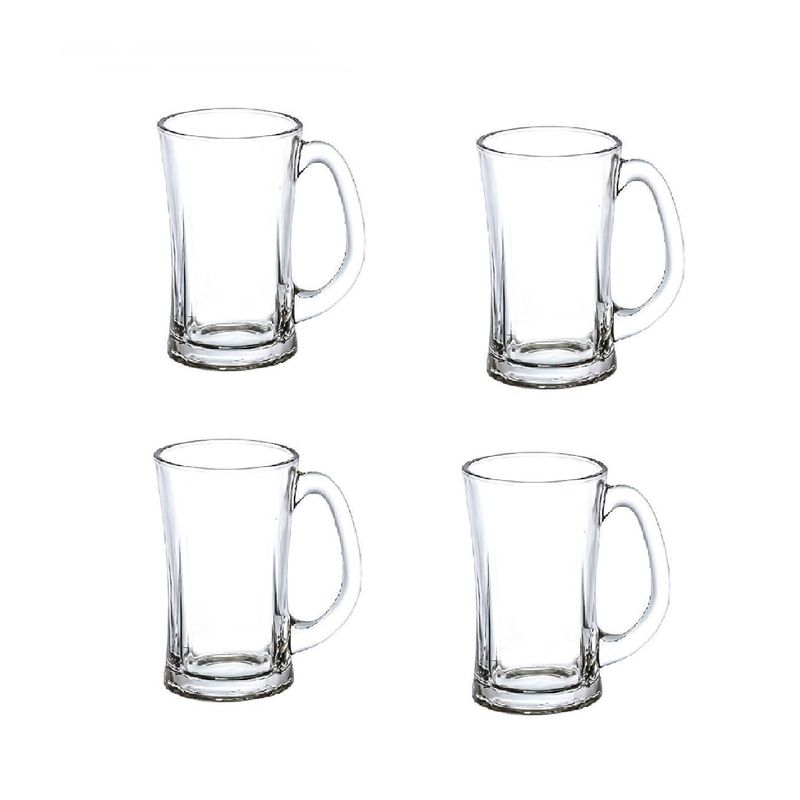 SET DE TAZAS DE VIDRIO LINCOLN CHOPP/CAFE HELADO 4 PCS 350ML