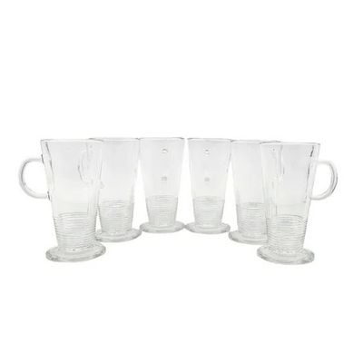 SET DE TAZAS DE VIDRIO CAPUCCINO 250ML 6 PIEZAS
