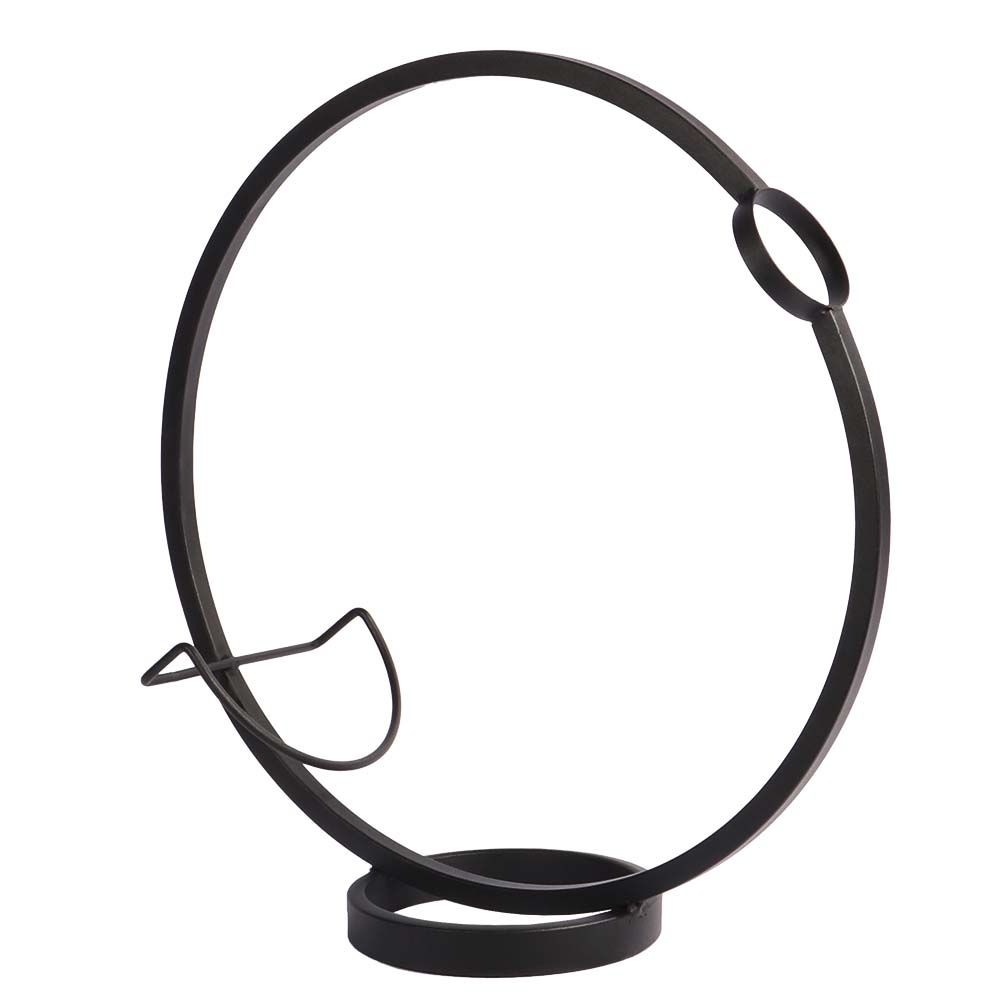 PORTA VINO CIRCULO DE METAL COLOR BRONCE 46X16X47CM 