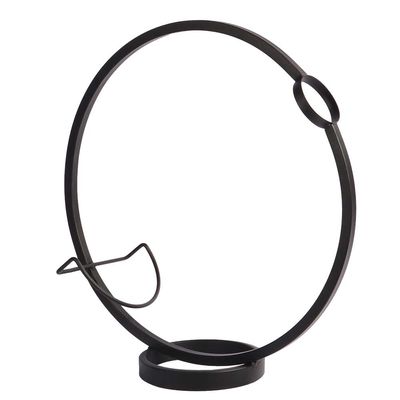 PORTA VINO CIRCULO DE METAL COLOR BRONCE 46X16X47CM 