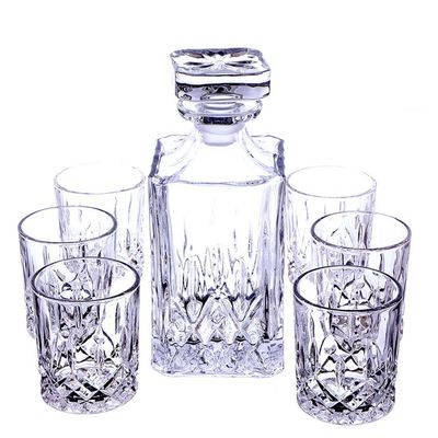 JUEGO DE LICORERA 650ML CON VASOS 200ML 7PZS 