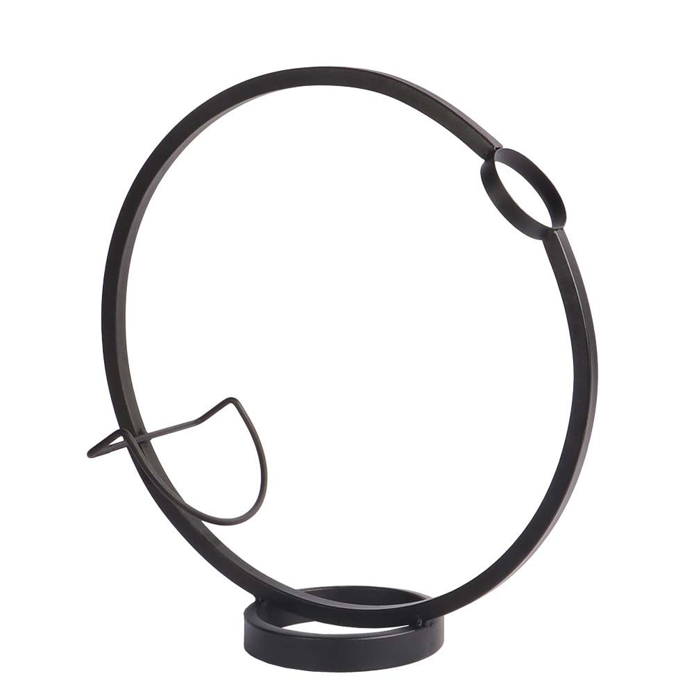 PORTA VINO CIRCULO 41X15X43CM COLOR BRONCE EN METAL