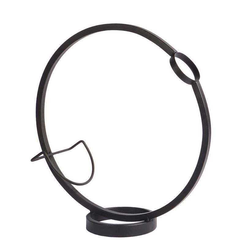 PORTA VINO CIRCULO 41X15X43CM COLOR BRONCE EN METAL