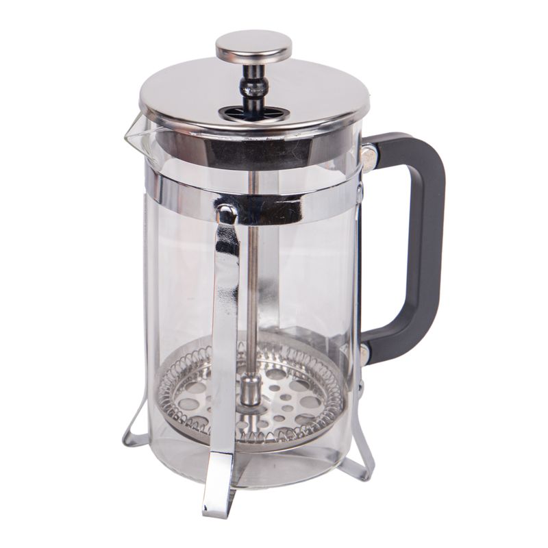 CAFETERA PRENSA FRANCESA EN VIDRIO Y ACERO INOXIDABLE 600ML