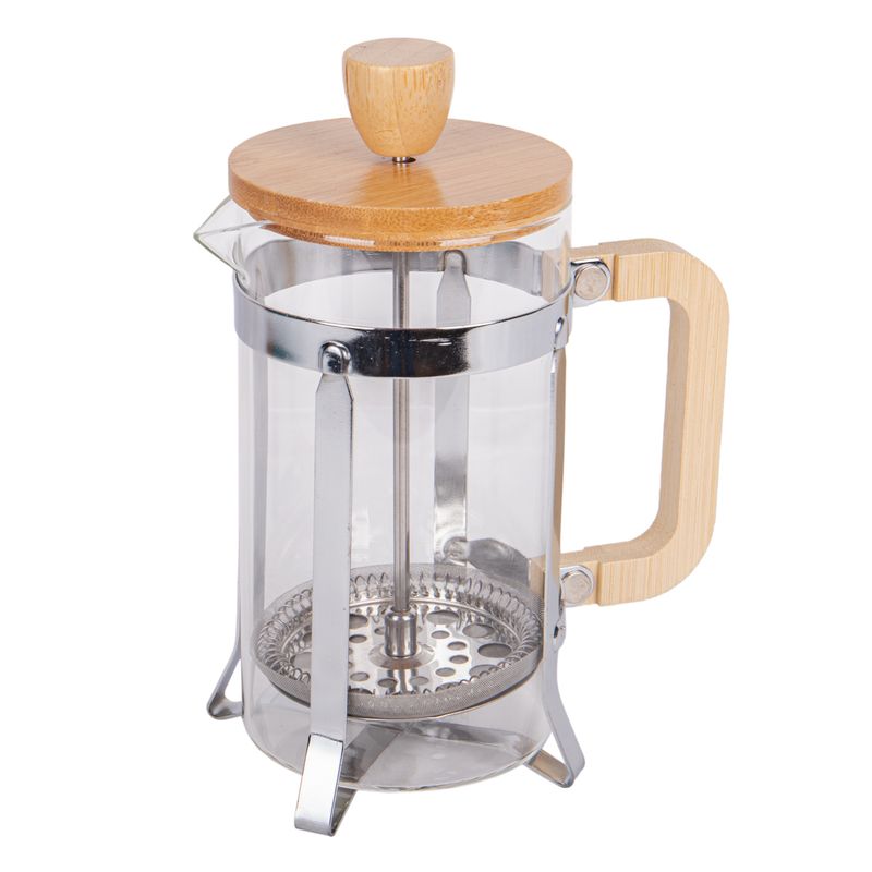 CAFETERA PRENSA FRANCESA EN VIDRIO Y ACERO INOXIDABLE 600ML