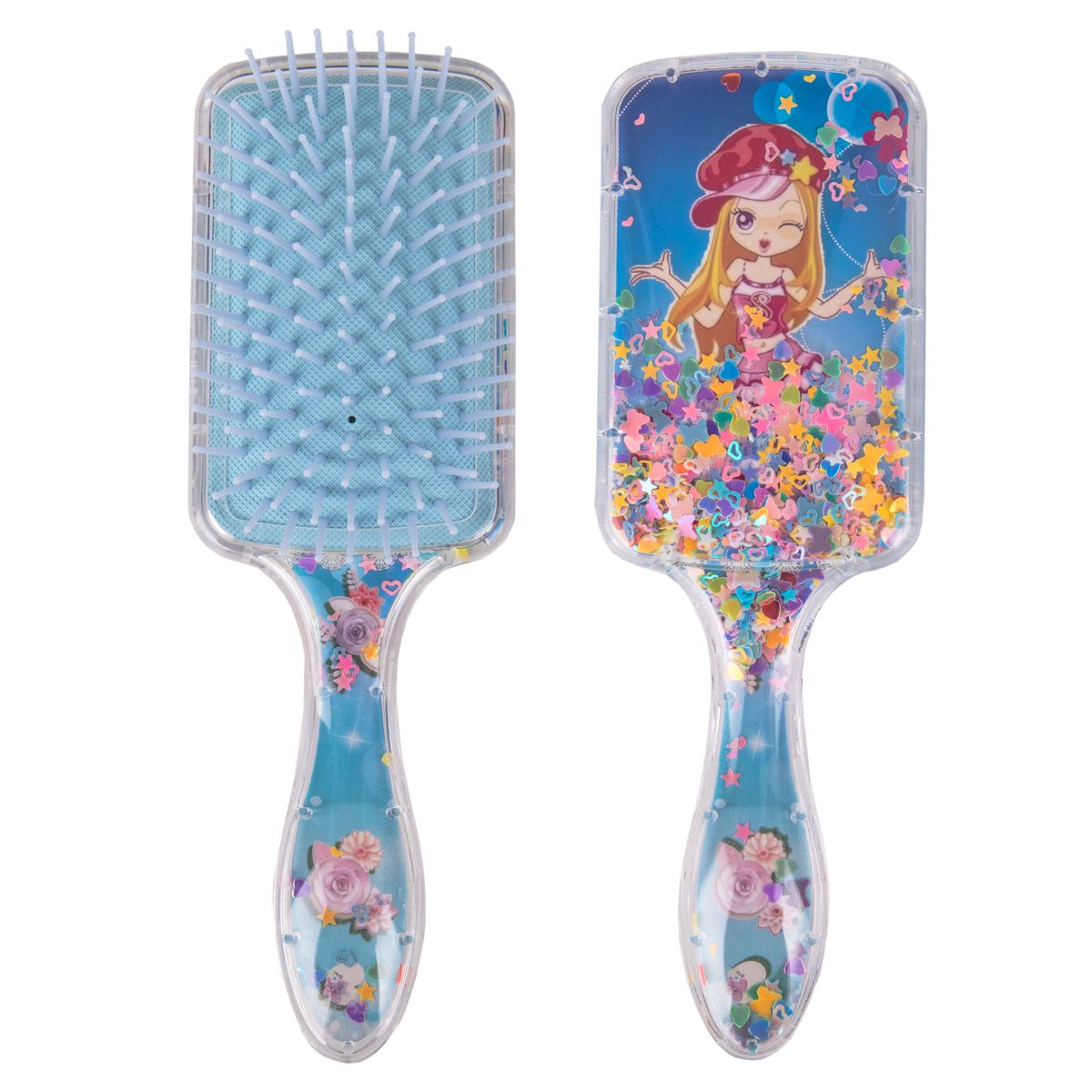 CEPILLO PARA CABELLO COLOR AZUL 22CM