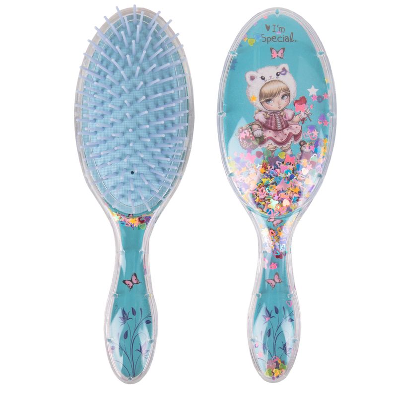 CEPILLO PARA CABELLO COLOR AZUL 22CM