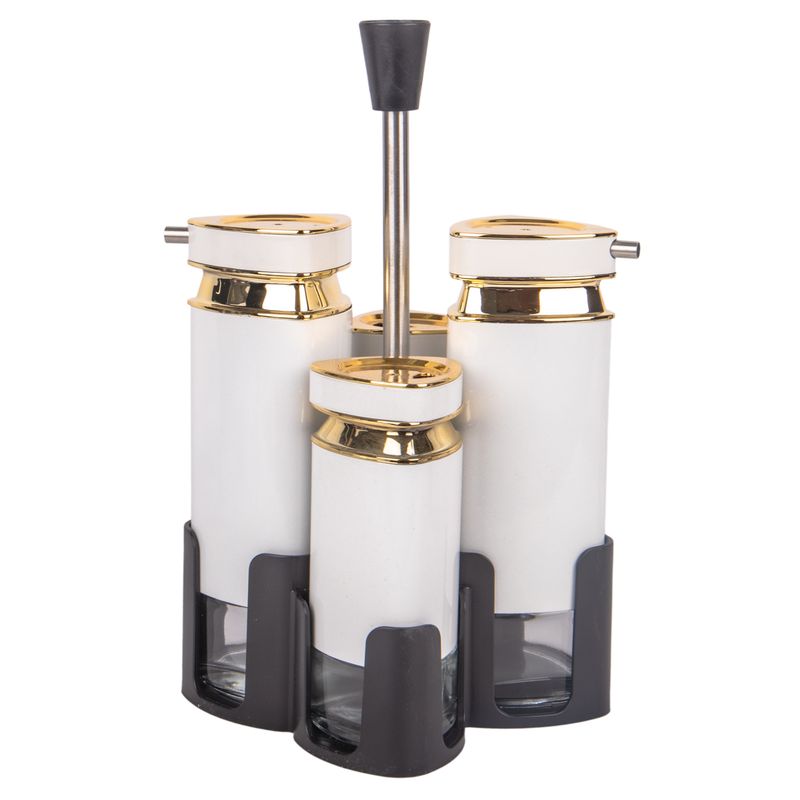 PORTA CONTIMENTO GIRATORIO EM ACERO INOX BLANCO REDONDO 4PZ