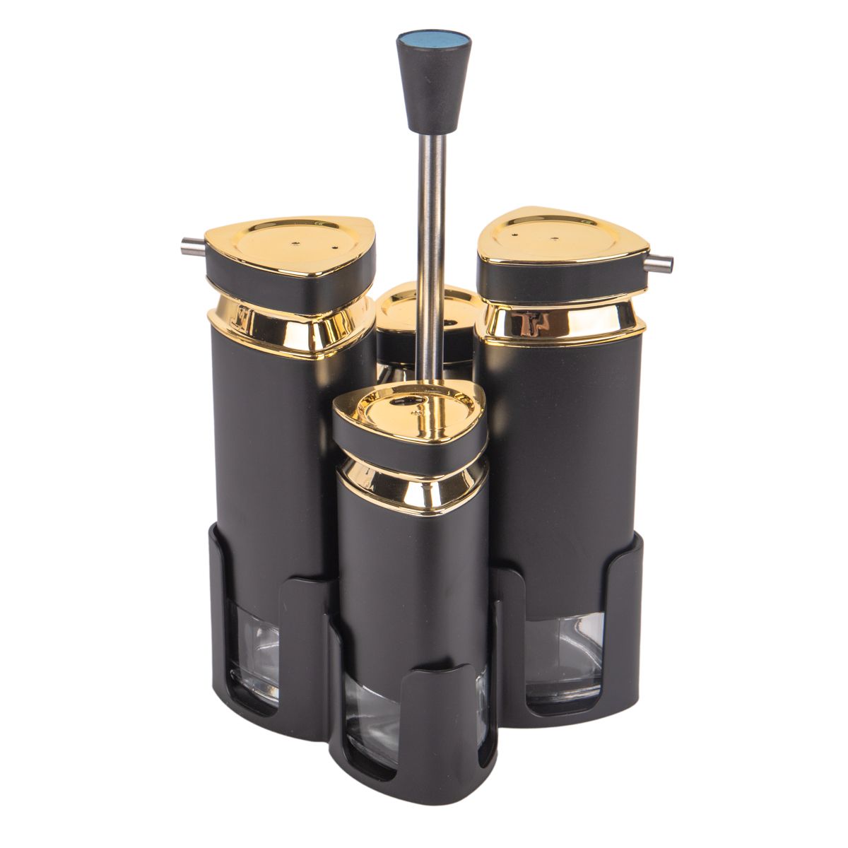 PORTA CONTIMENTO GIRATORIO EM ACERO INOX NEGRO REDONDO 4PZ