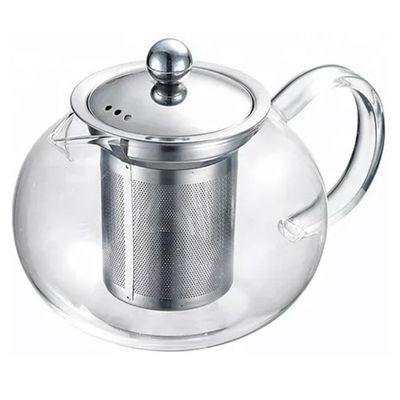 TETERA DE VIDRIO CON INFUSOR DE ACERO INOXIDABLE 950ML.