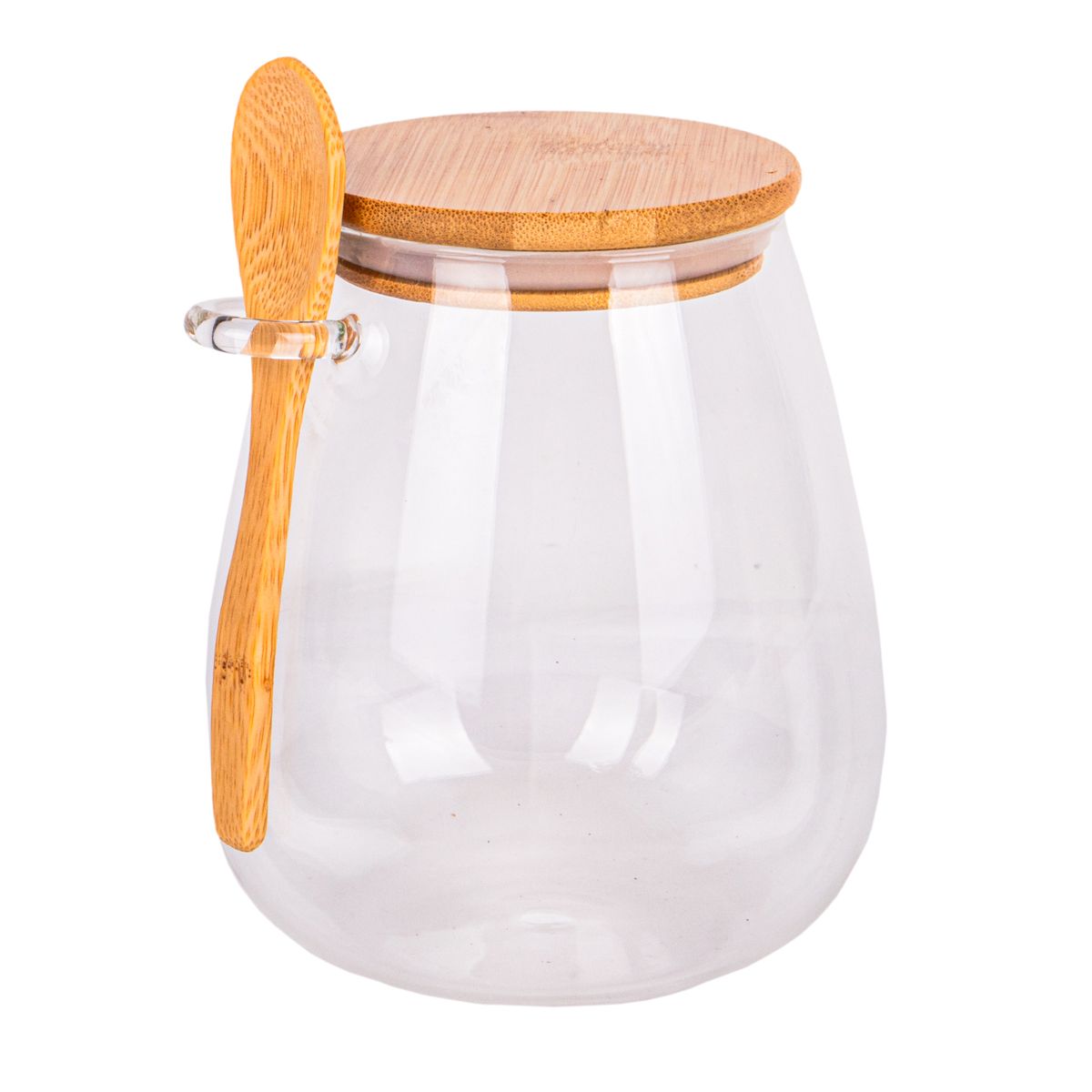 POTE DE VIDRIO TAPA DE BAMBU 1000ML