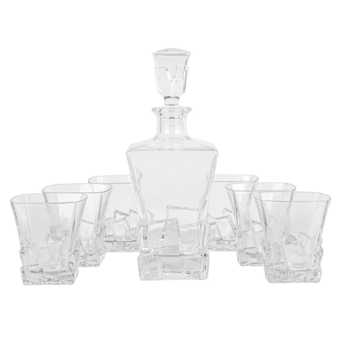 SET DE LICORERA 750ML 28CM PARA WHISKY CON 6 VASOS 300ML